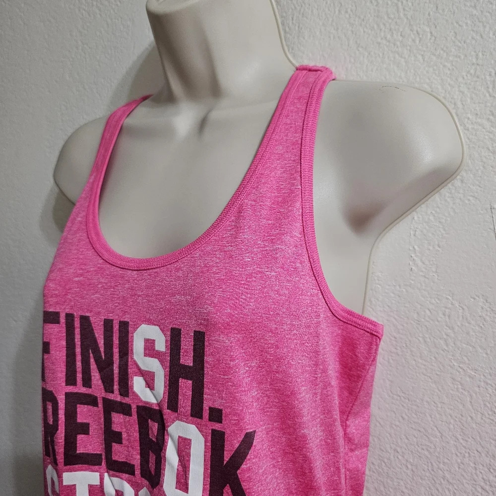 REEBOK "Finish Reebok Strong" Racerback Tank Pink Size S - Picture 5 of 9